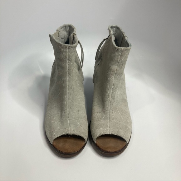 Toms gray peep Toe Heels size10 - Picture 3 of 9